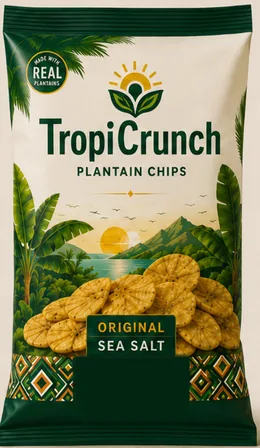 TropiCrunch Original Sea Salt plantain chips bag
